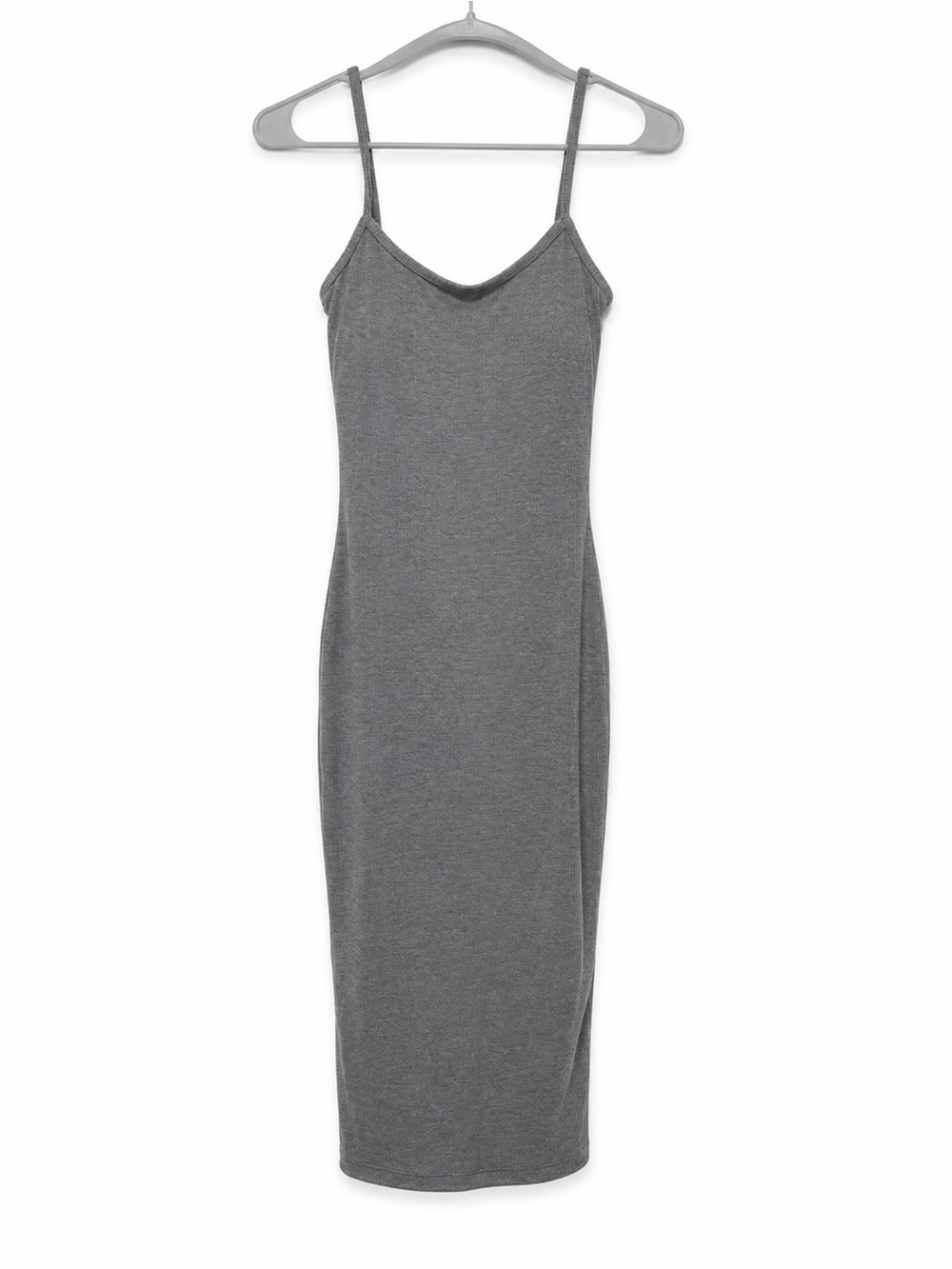 Popilush Gray Bodycon Spaghetti-Strap Midi Dress - Size S